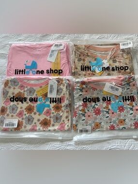 Little one shop new 5T bamboo pj set Pink Floral Kids Pajama Set
